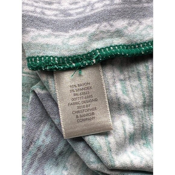 Striped Multicolor Short Sleeve Top Front Twist Detail Christopher & Banks - M - Picture 7 of 7